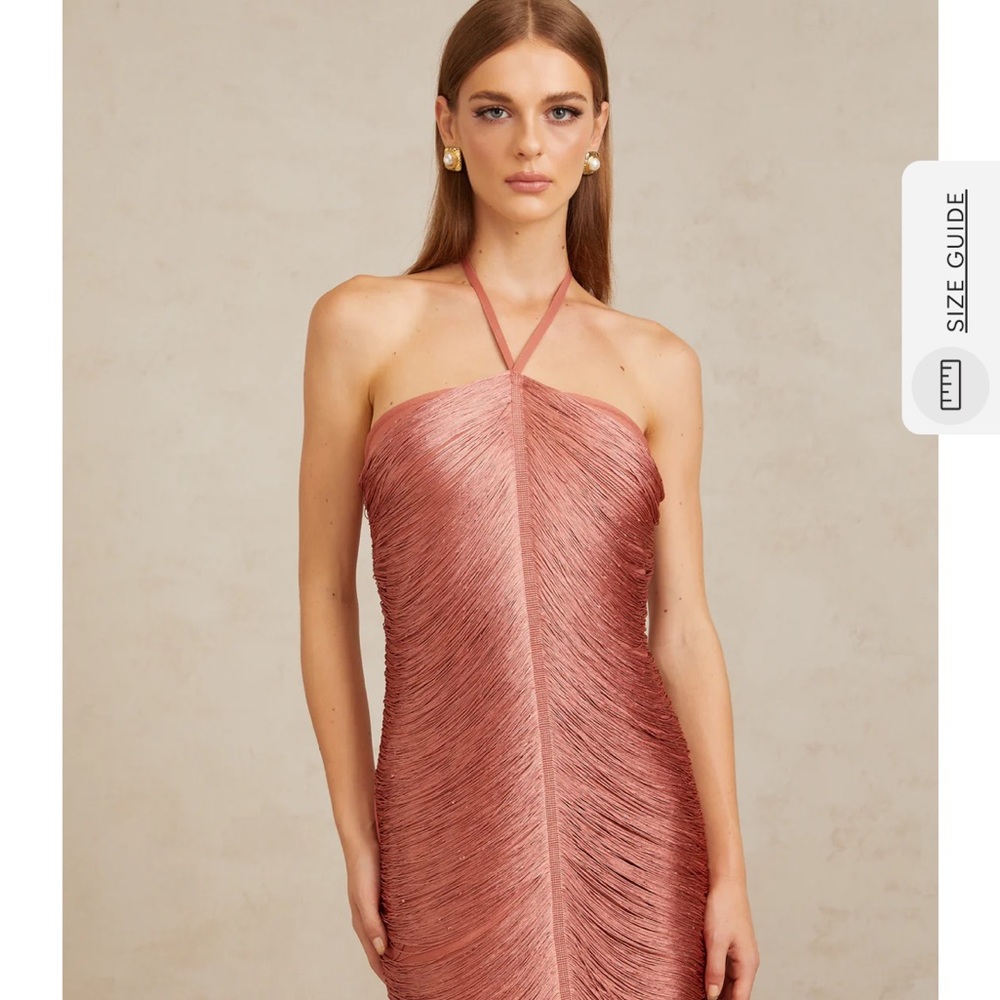 Miss Rosier Polliana Pink Fringed Corset Maxi Gown - never been worn!